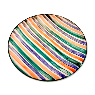 Flat ceramic plate by <Robert Picault