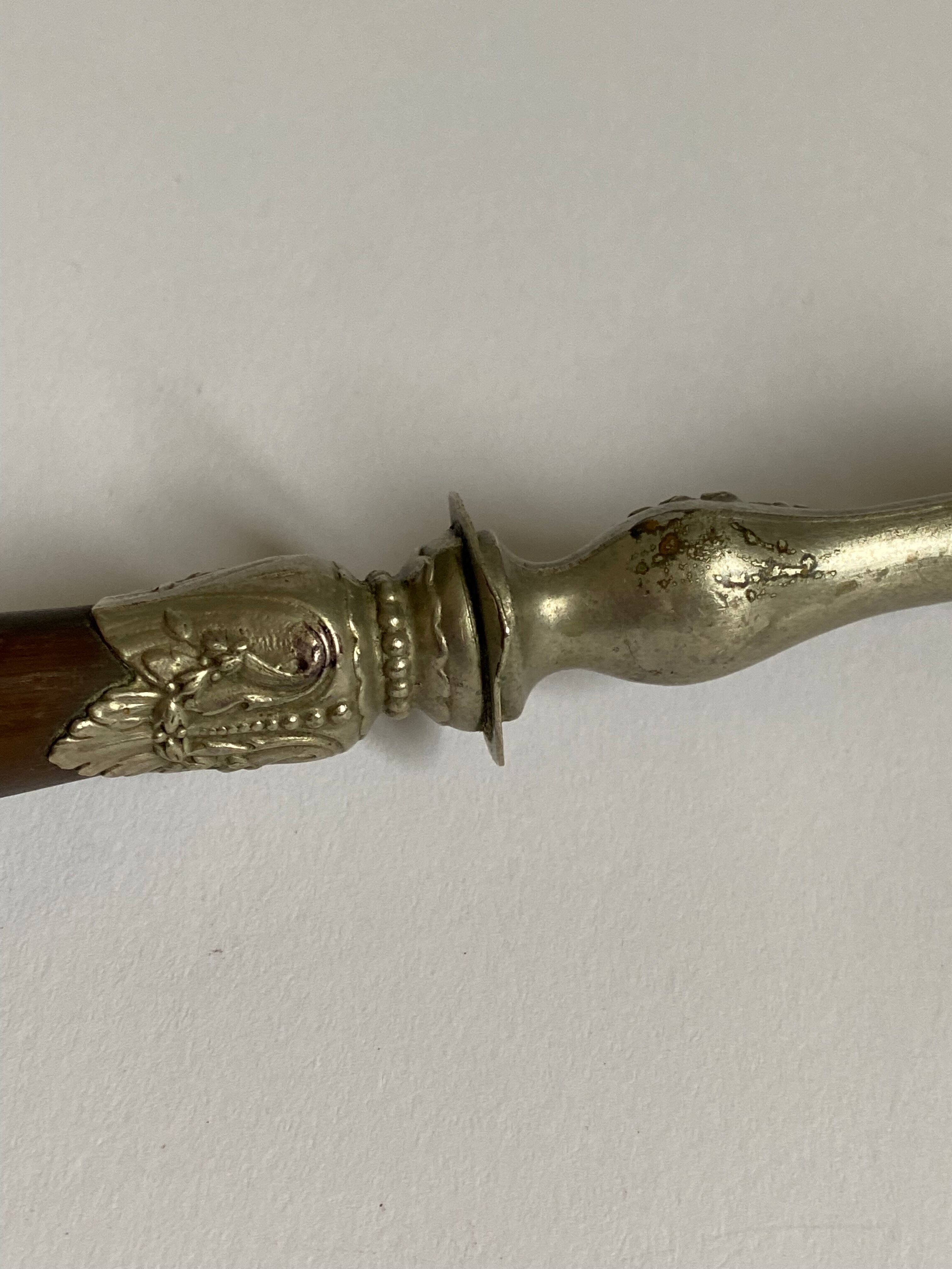 Cuillère en corne et métal argenté