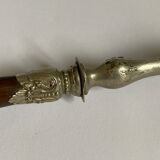 Spoon made of horn and silver metal