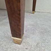 Louis XVI style minister's desk in solid walnut, 4 drawers, old manufacture