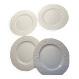 set of 4 Limoges porcelain dessert plates with wild ivy