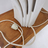 Large white ceramic fan-shaped table lamp - Art Deco style