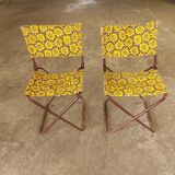 2 vintage folding camping chairs