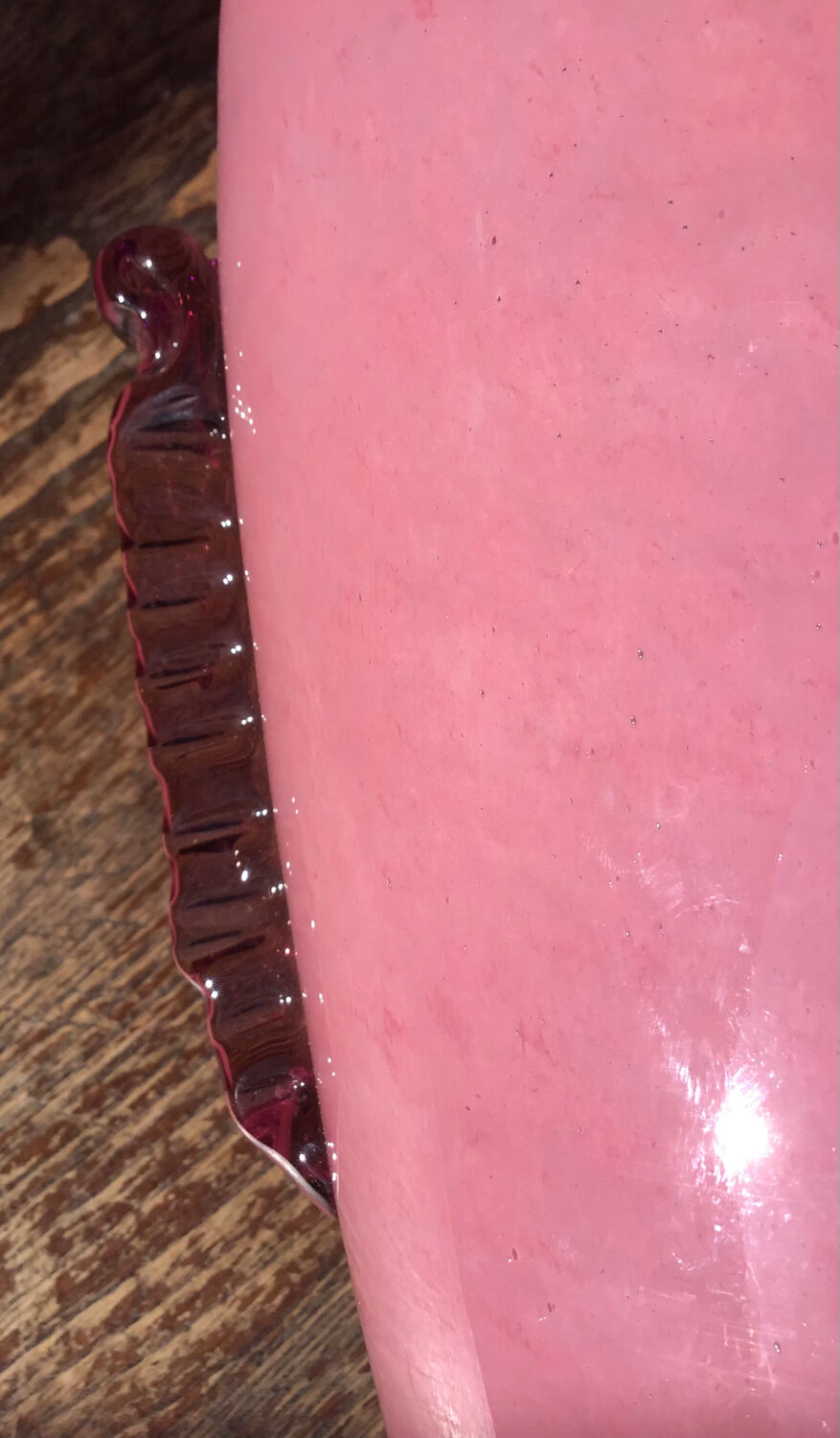 Art deco style pink glass vase