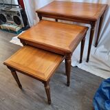 3 cherry trundle tables from 1980
