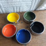 5 stackable ashtrays Maru designer Isamu Kenmochi Japan Space age 60s