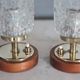 Pair of vintage lamps, bedside lamps, oblong glass globe lamps