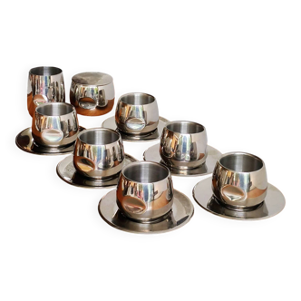 AMC Italy 70s/80s stainless steel espresso set (14 pieces)