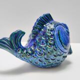 Rimini Blue Ceramic Fish Money Box by Bitossi, Italy