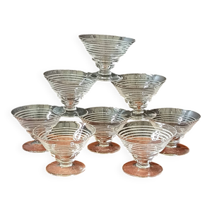 8 VERRES coniques motif