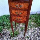 Paire de tables de chevets en marqueterie ancien style louis xv