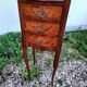 Pair of bedside tables in old Louis XV style marquetry
