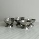 Set of 6 polished stainless steel footed bowls