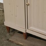 Renovated Art Deco buffet, pink marble and original mirror.