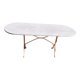 Table à manger oblongue marbre blanc & pied en fonte vintage