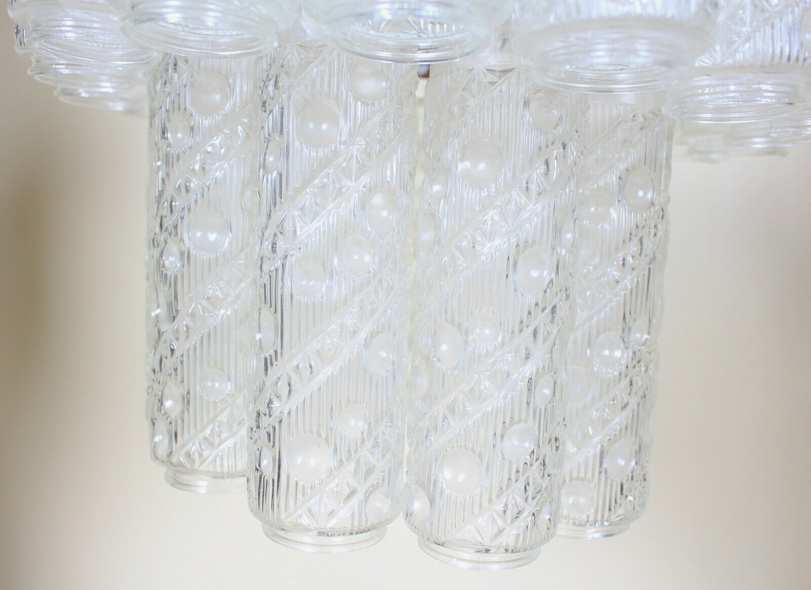 Metal chandelier and molded glass from the middle of the twentieth century