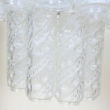 Metal chandelier and molded glass from the middle of the twentieth century