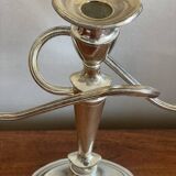 Bougeoir noeud en métal argenté