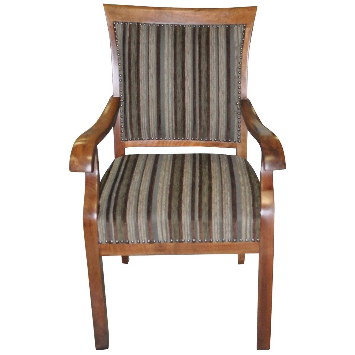 Fauteuil bridge Art Déco années 1930 en velours multicolore et structure bois