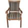Fauteuil bridge Art Déco années 1930 en velours multicolore et structure bois