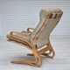 1970s, Norwegian armchair, model "Kengu", beige furniture leather.