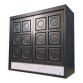 Black brutalist bar cabinet, 1970s