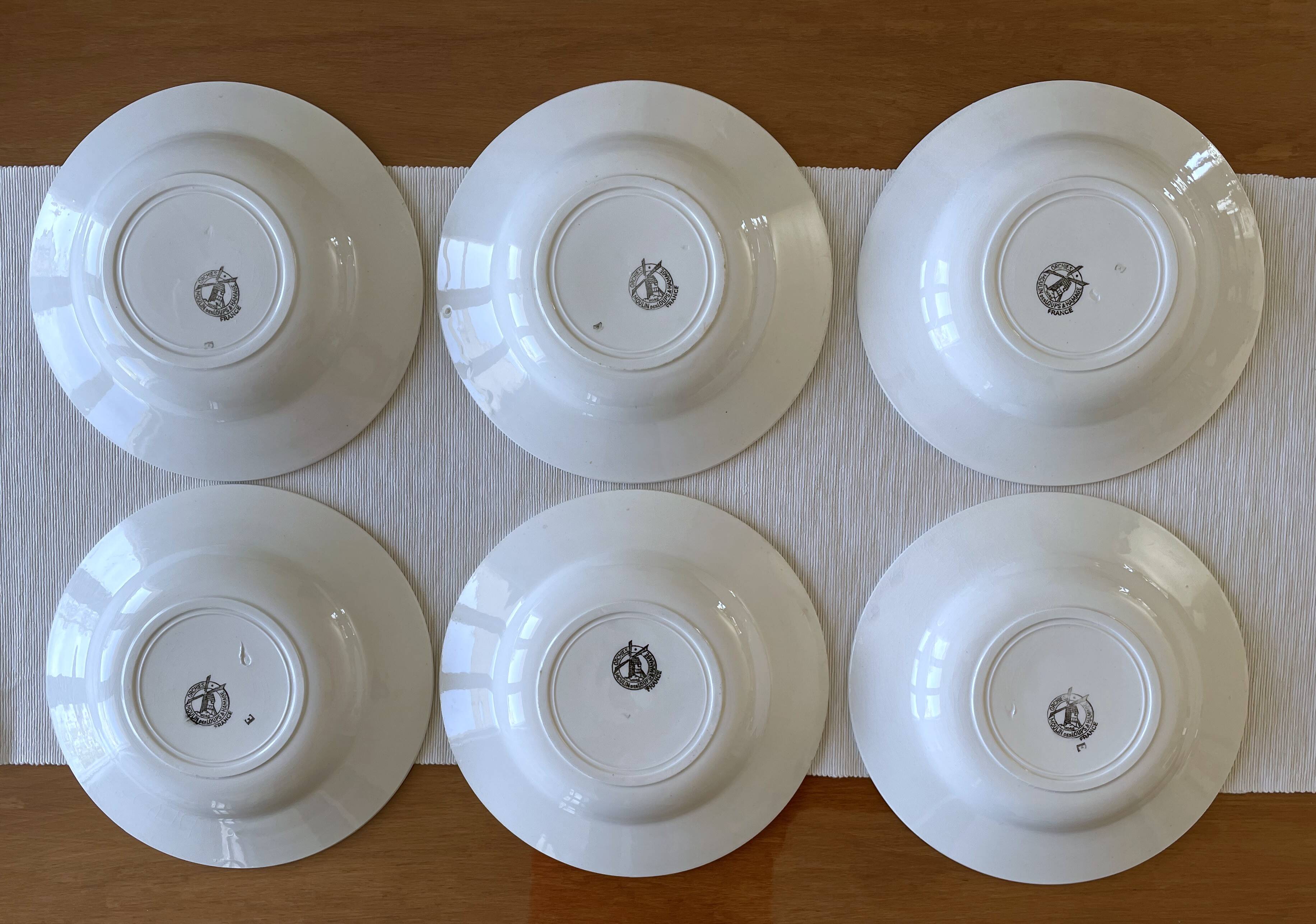 6 antique deep plates in Saint-Amand earthenware (Nord)