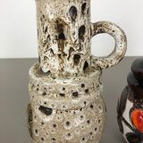 Set of three 1970s pottery fat lava "vienna" vases made by Scheurich, Germany