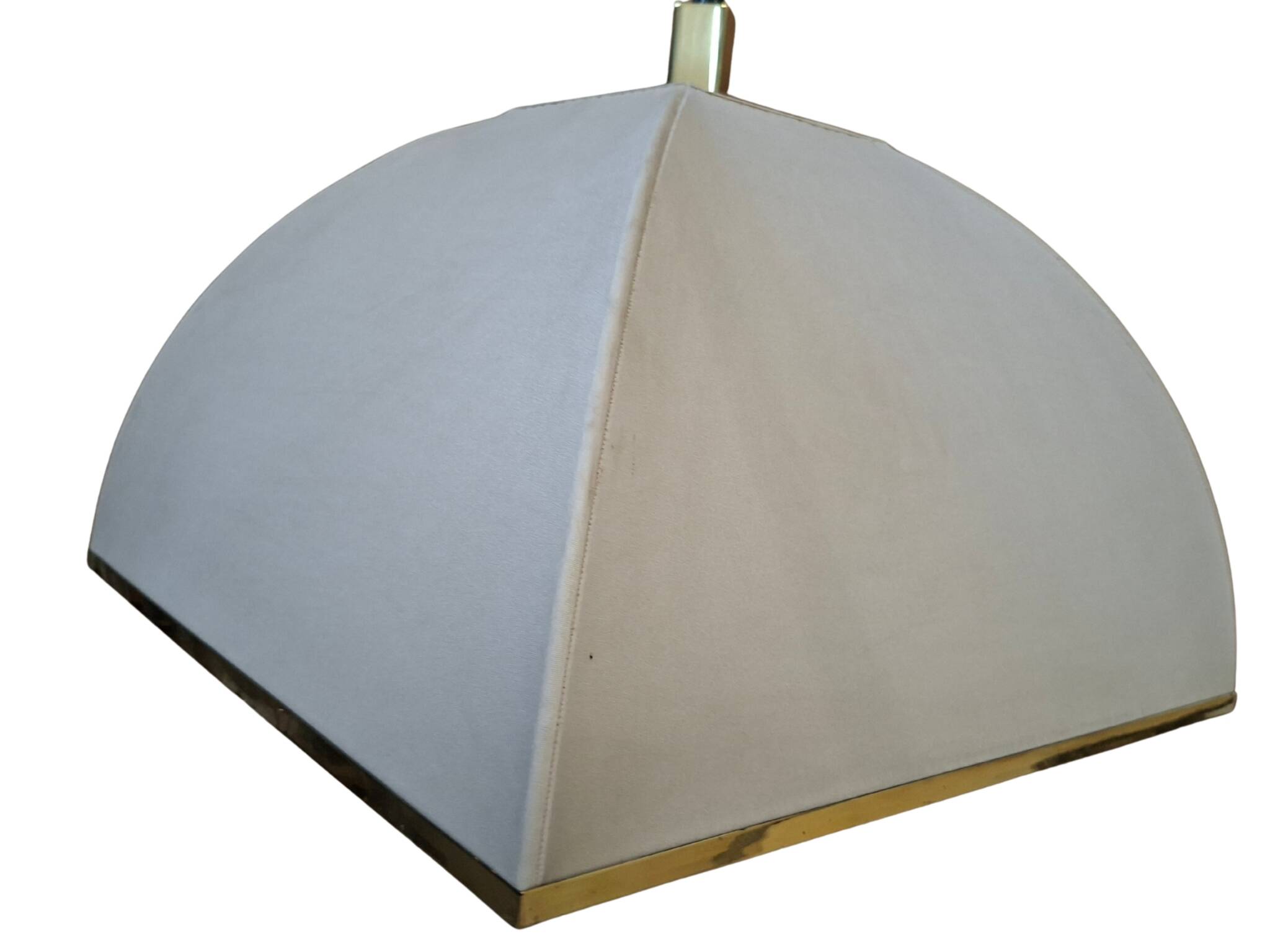 Lampadario Vintage anni '70 in Ottone e Stoffa