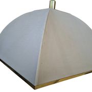 Lampadario Vintage anni '70 in Ottone e Stoffa