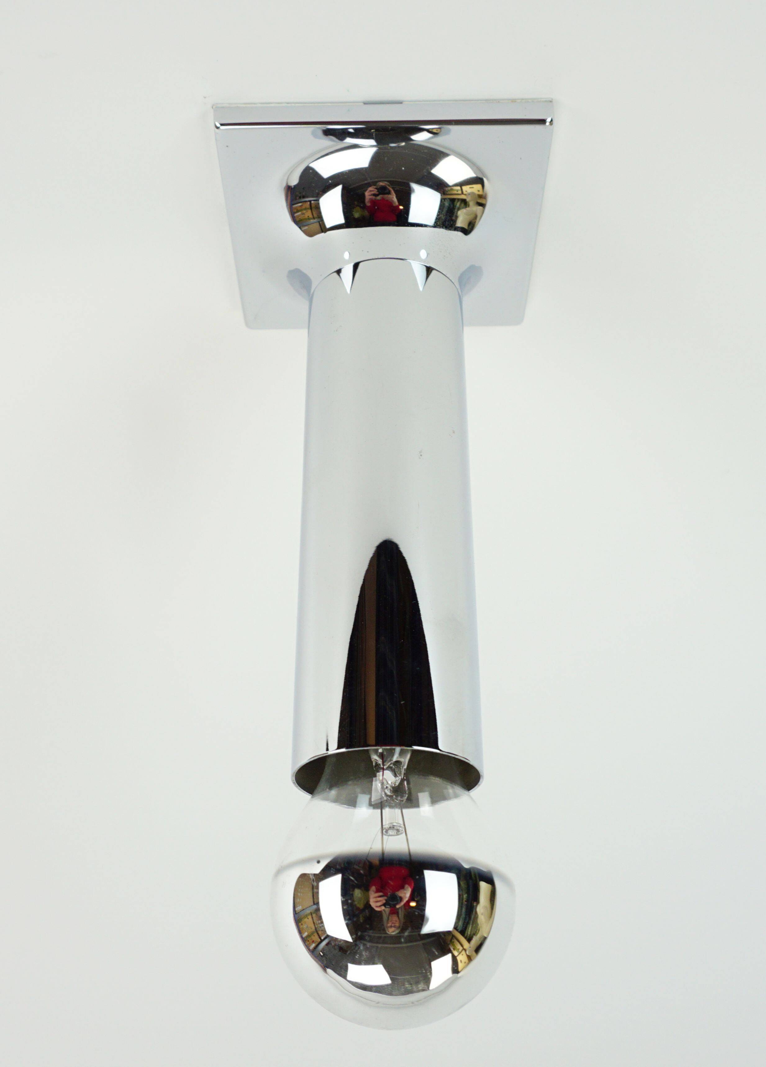 Staff chrome plated ceiling light a248 design rolf krüger 1960s 6 available