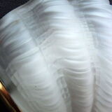 Wall lamp shell art deco in bronze and thick frost glass