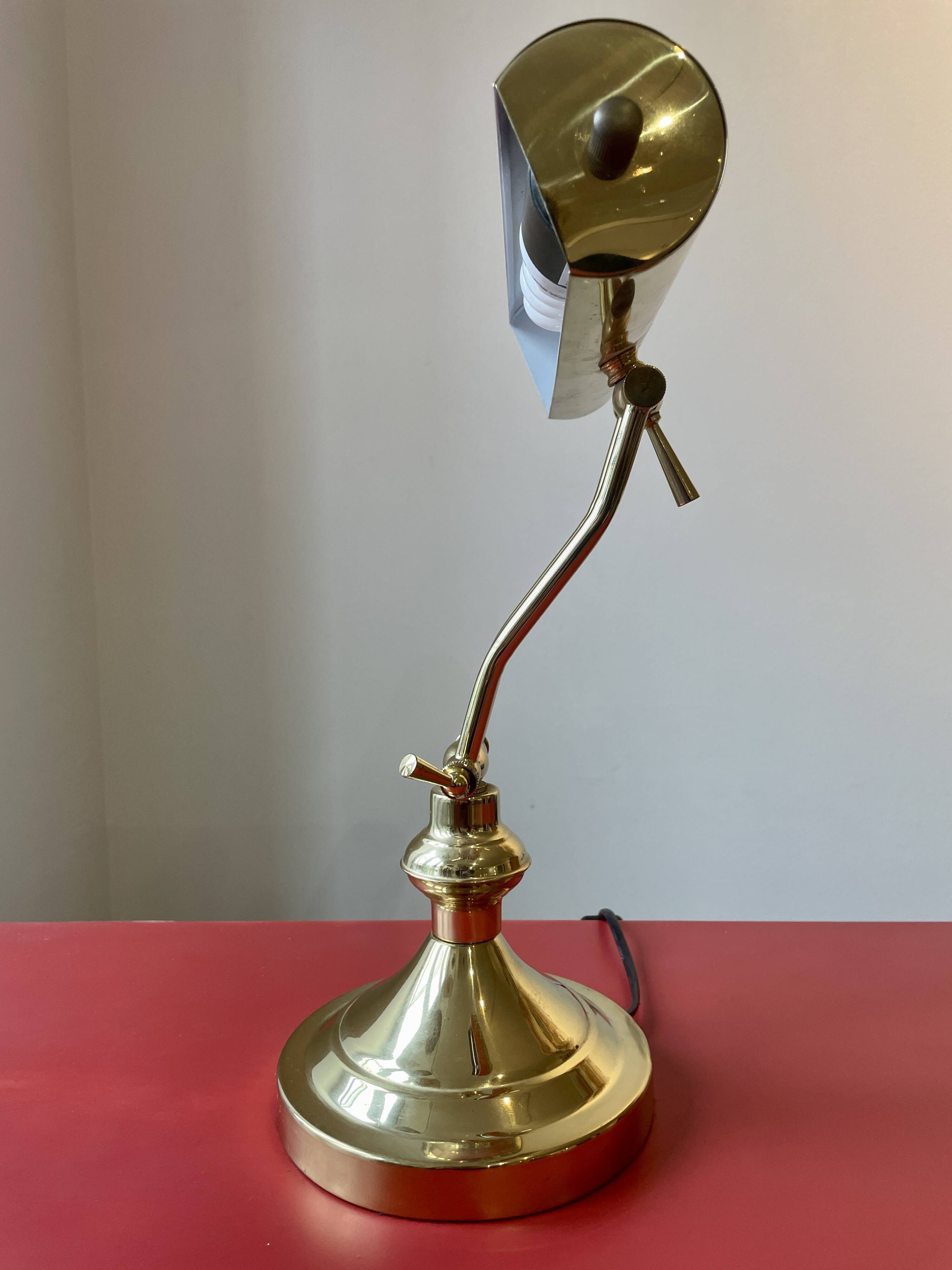 Lampe de notaire, de banquier doré