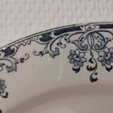 6 Flat plates in blue/green iron earth model "Mignon", H & Cie Sarreguemines