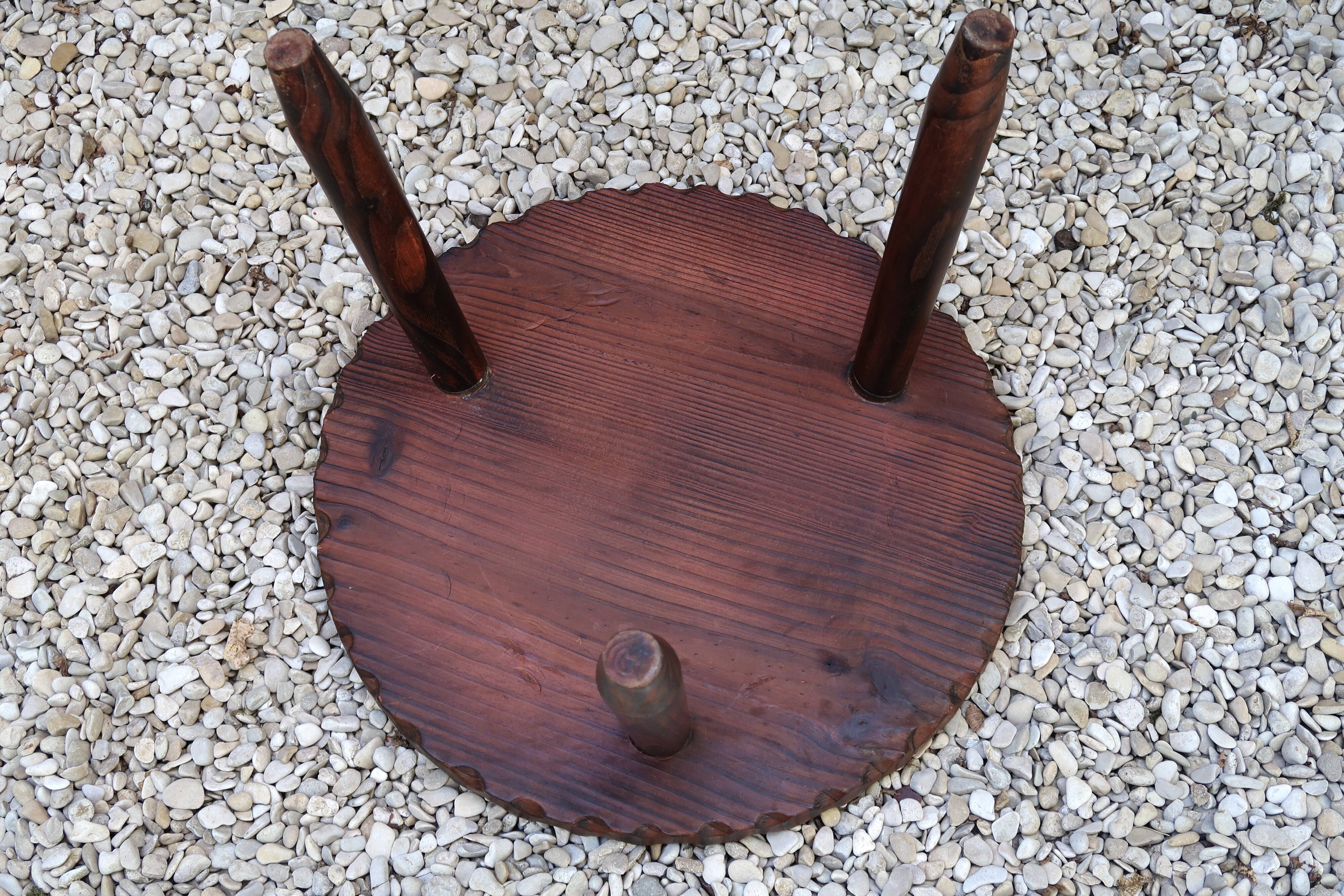 Wooden tripod side table, 50s