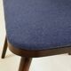 6 chaises de salle à manger vintage en chêne massif et en laine bleue