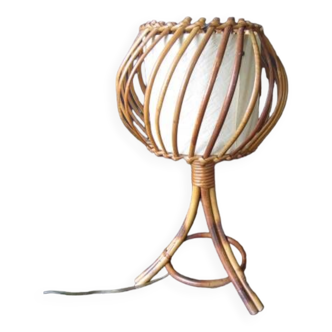 lampe de salon Louis Sognot en bambou 1950 /60