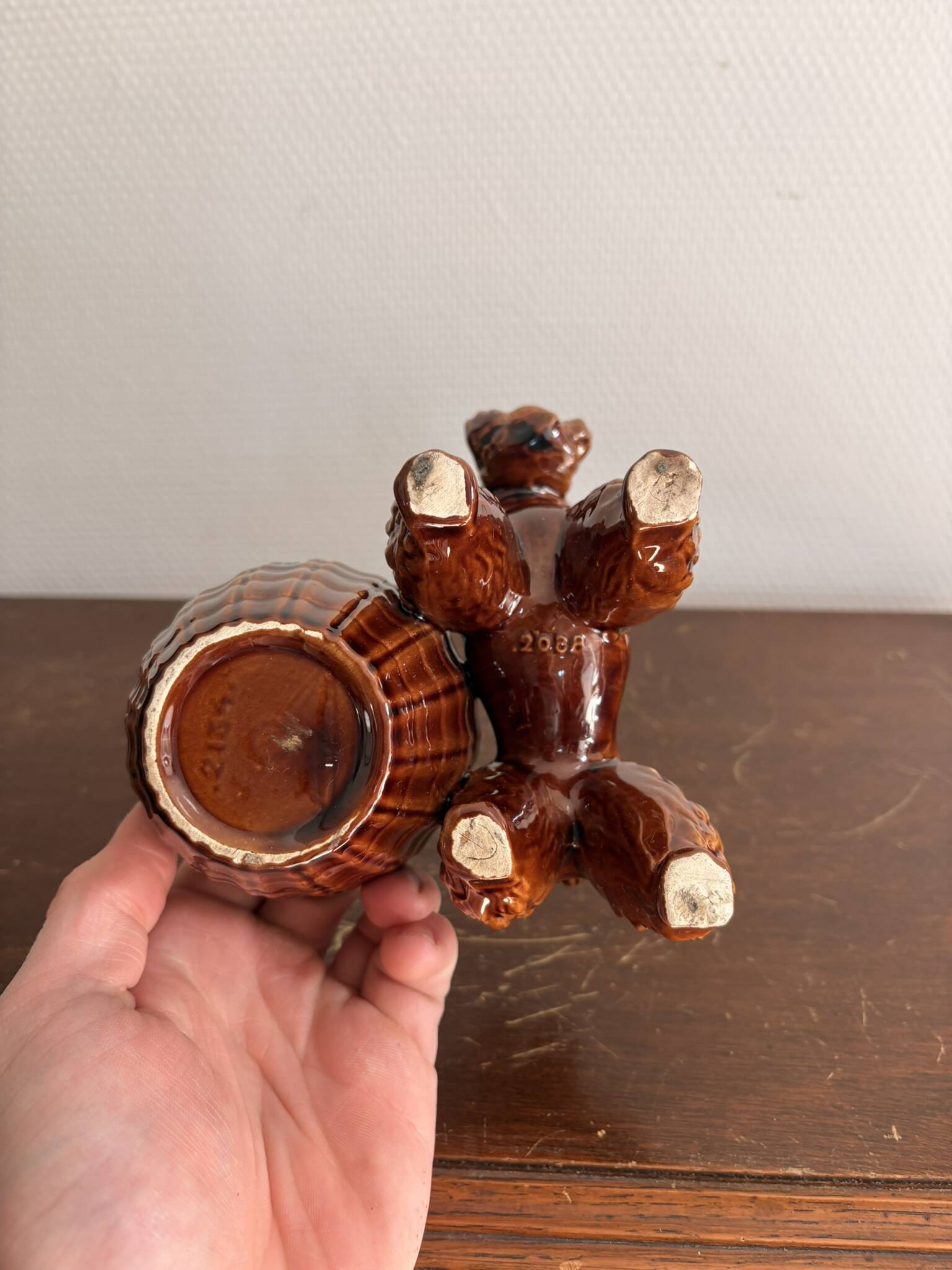 Vide poche, porte allumette en faïence caniche Ditmart Urbach