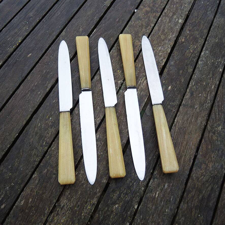5 old SG knives in Bakelite & stainless steel