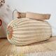 Panier ancien, besace en osier tressé - art populaire