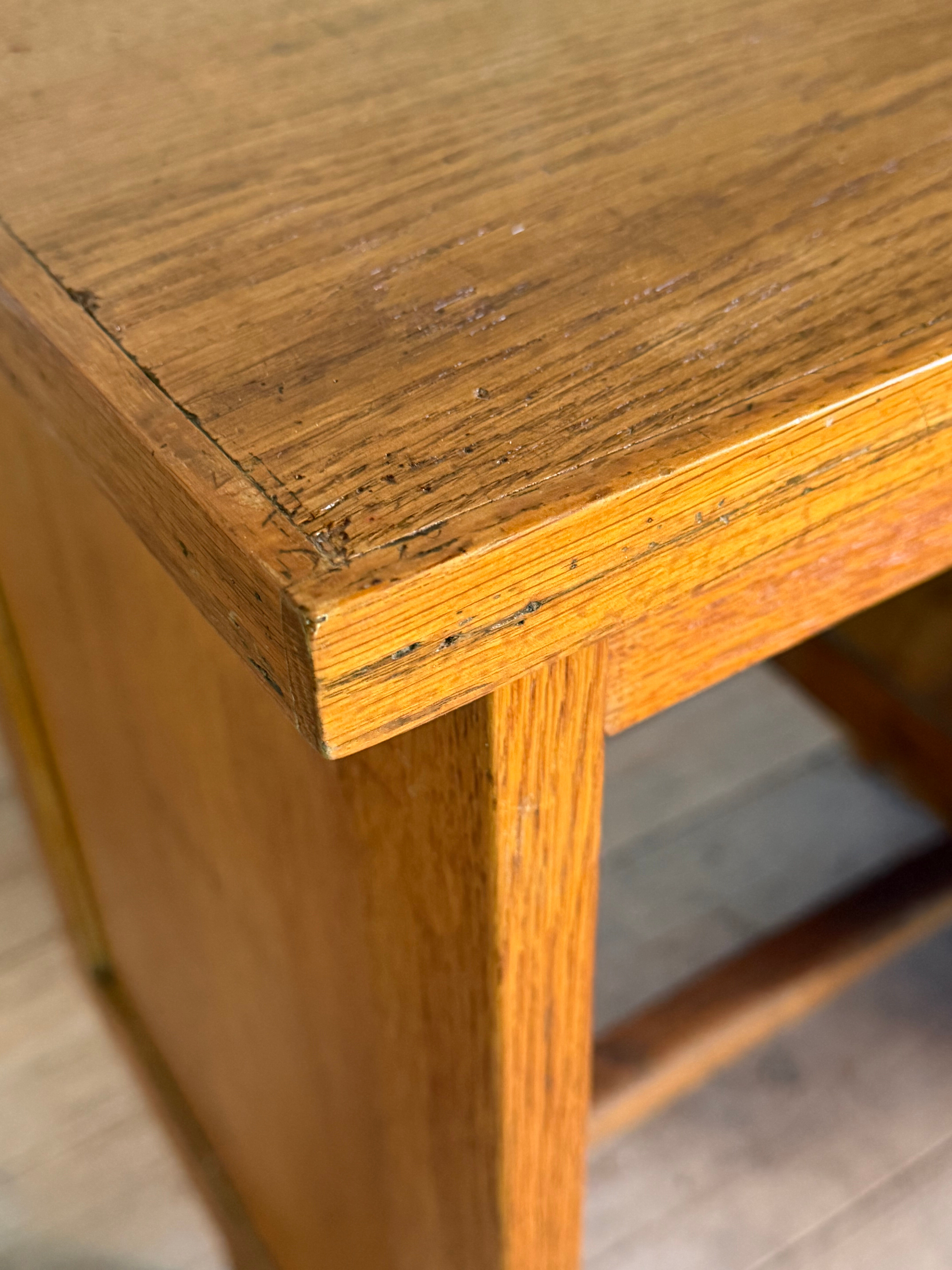 Vintage oak half-minister desk