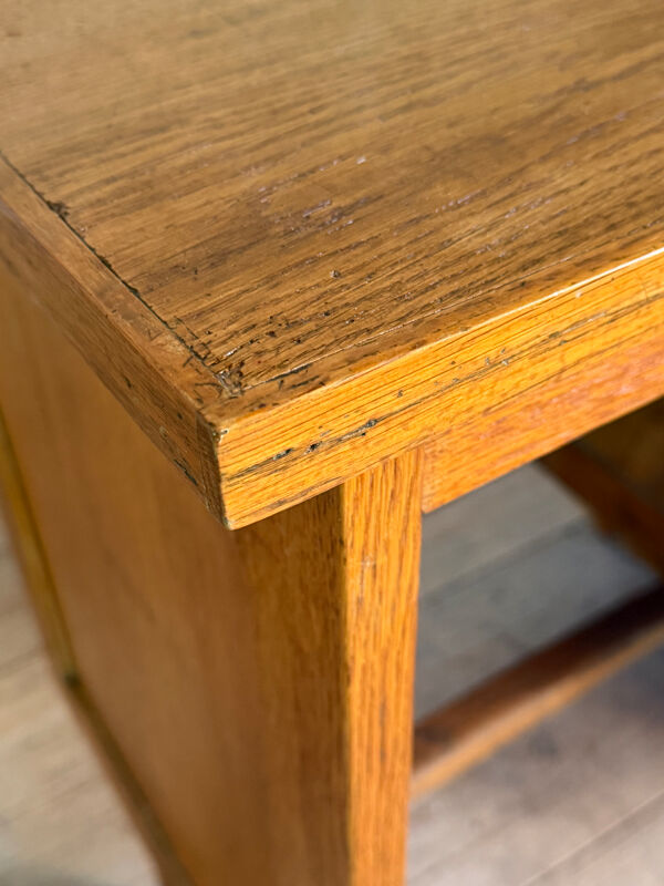 Bureau vintage en chêne demi-ministre