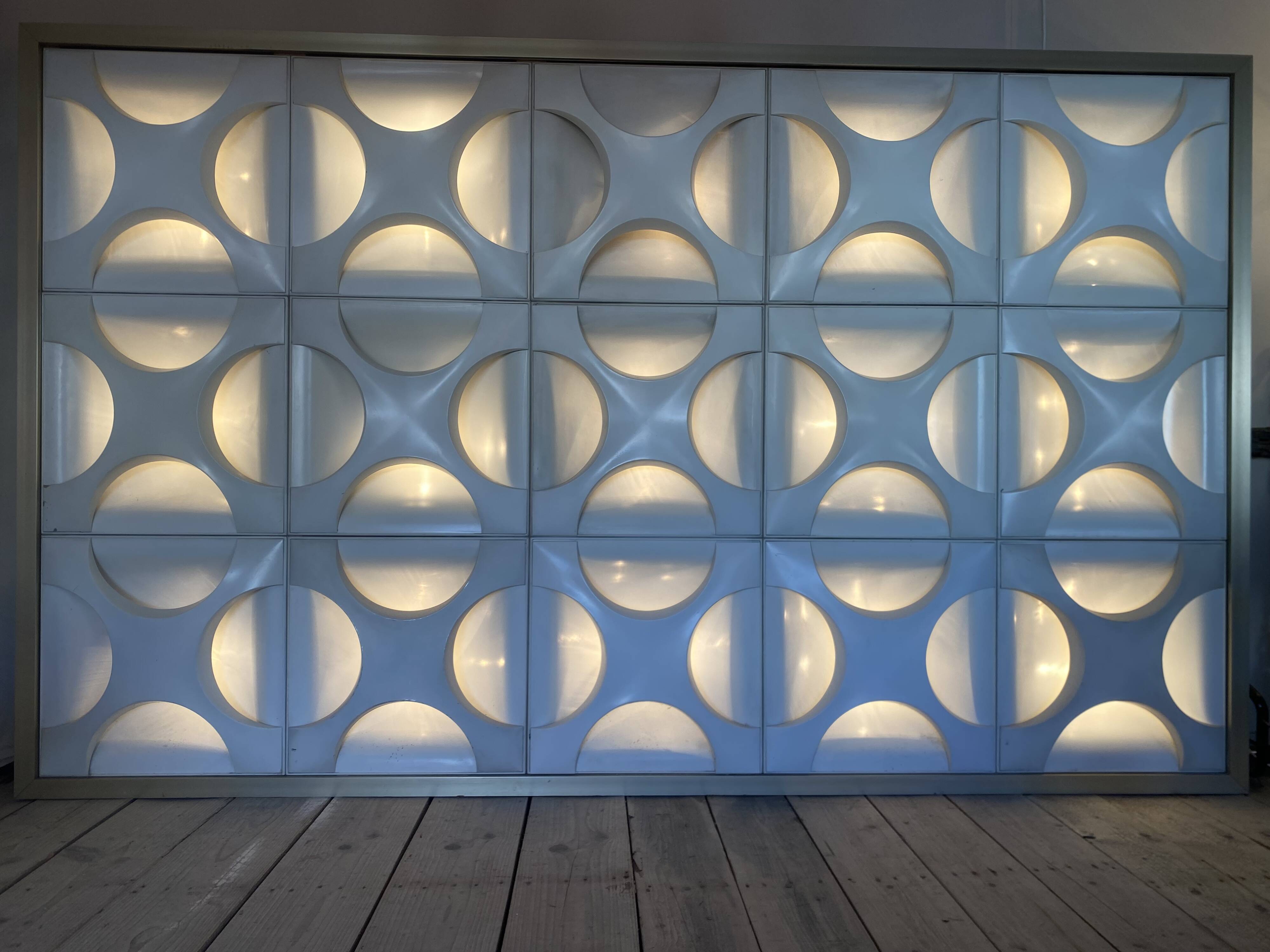 Decorative light panels. Oyster light by Rolf Krüger, 1960s, Set of 15