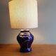 Handcrafted table lamp, ceramic base and Kintsugi with pure silver.