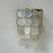 Pair of vintage mother-of-pearl and metal wall lights, France 1950s