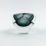 Diamond-Shaped Murano Faceted Glass Sommerso Ashtray/Vide Poche by Flavio Poli for Seguso, Italy