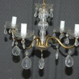 4-branch tassel and brass chandelier