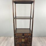 Etagère Cabinet En Bois Et Laiton, Fin XIXe / Début XXe