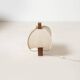 Postmodern table lamp in wood and canvas, Poland, 1980s