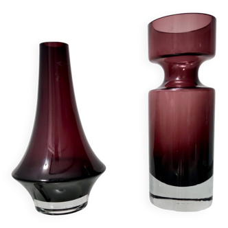 Postmodern Pair of Glass Vases by Tamara Aladin for Riihimaen Lasi Oy, Finland